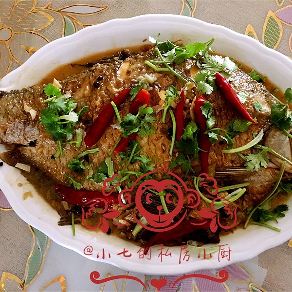 小七的私房小厨的红烧武昌鱼做法的学习成果照