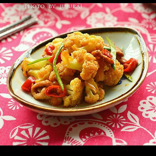 晨晨美美的干煸菜花做法的学习成果照