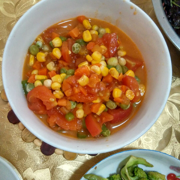 撤5的减肥餐 玉米番茄汤做法的学习成果照