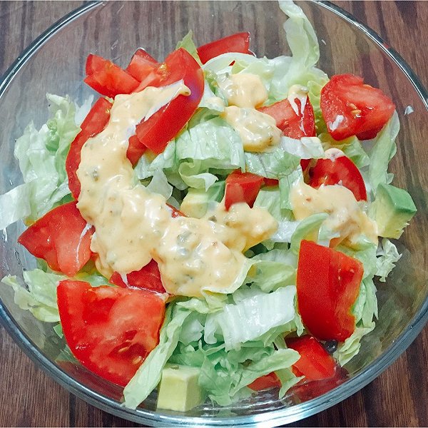蛋堡冯的ATL沙拉 配千岛酱做法的学习成果照