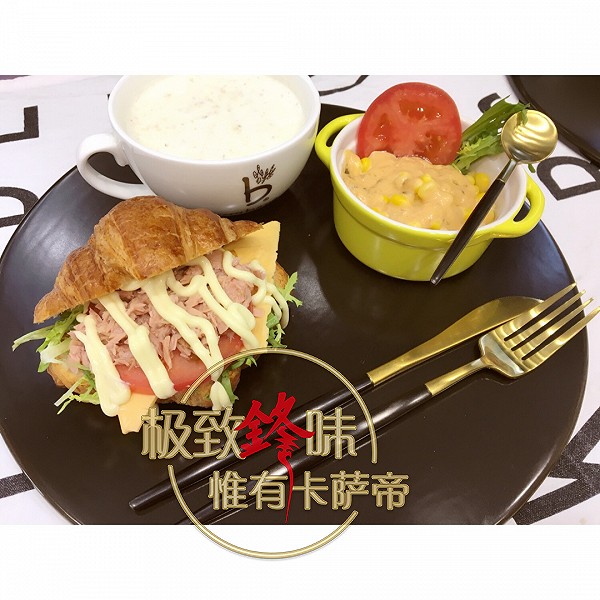 wonderful0207的起酥牛角包+金枪鱼做法的学习