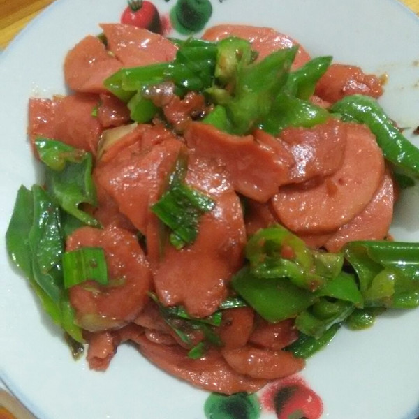 青椒炒火腿肠