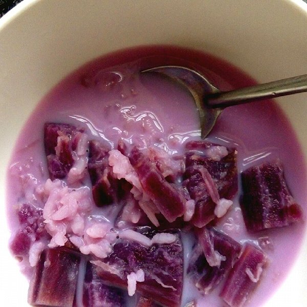 Soptionally的牛奶紫薯粥-早餐之感冒时周末的