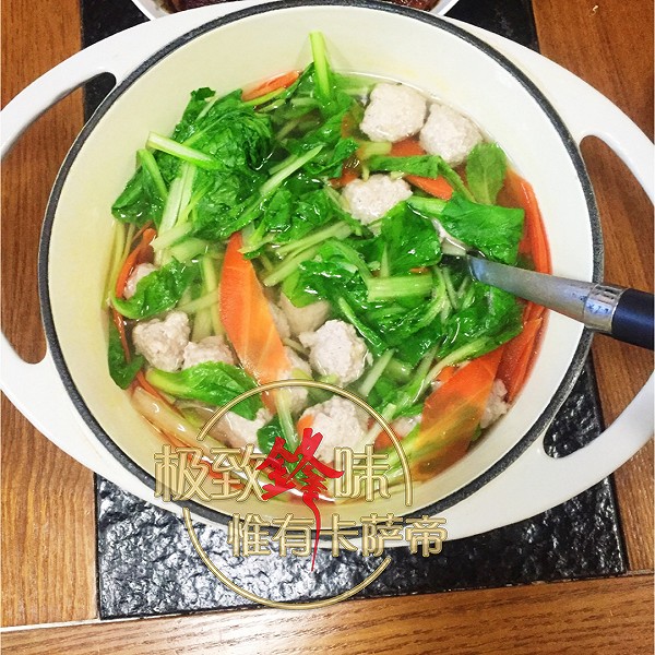 XHkitchen的传统小白菜丸子汤做法的学习成果