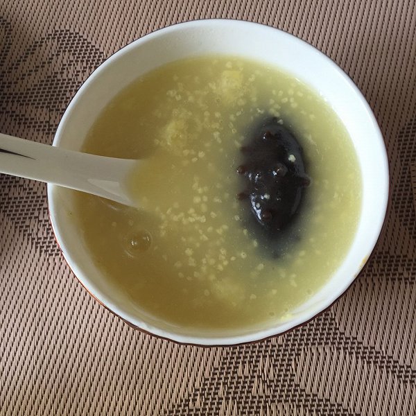 rebeccagreat的小米炖海参做法的学习成果照_