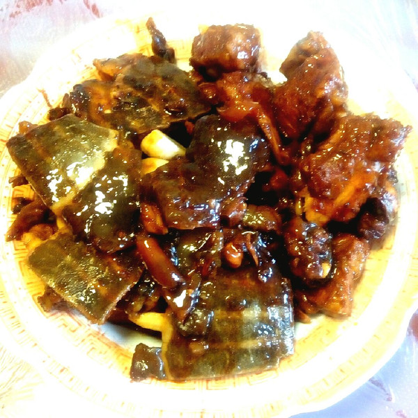 沉甲鱼的石头做法排骨的v甲鱼成果照家常菜何文慧图片