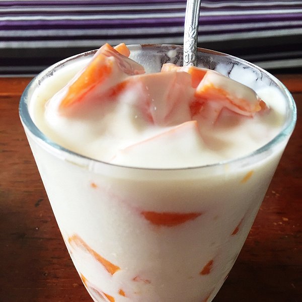 懒人594210的木瓜酸奶做法的学习成果照
