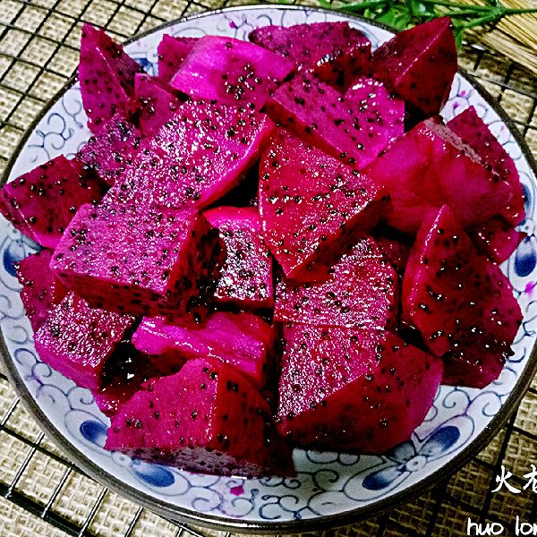 Ann小叶子的红心火龙果,不甜做法的学习成果照