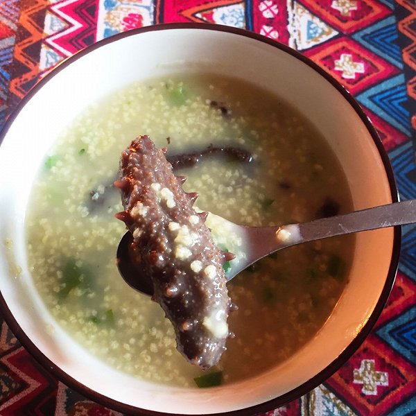 小饱521521的小米炖海参做法的学习成果照_豆