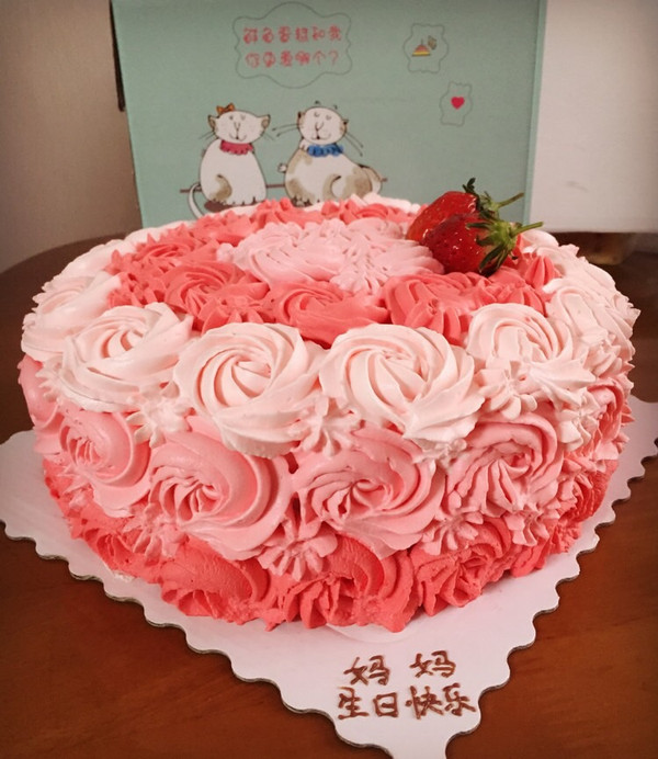 玫瑰的诱惑--锡婚纪念蛋糕-芒果玫瑰蛋糕