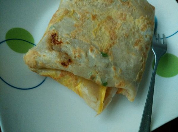 山楂和火龙果的鸡蛋饼做法的学习成果照