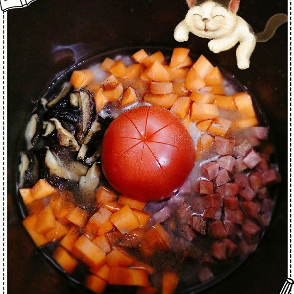 吥吃猫啲渔♀的黑米版一个番茄饭做法的学习成