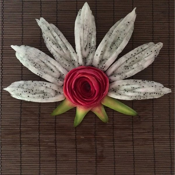 莫愁3760的火龙果拼盘做法的学习成果照