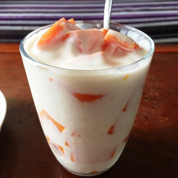 懒人594210的木瓜酸奶做法的学习成果照