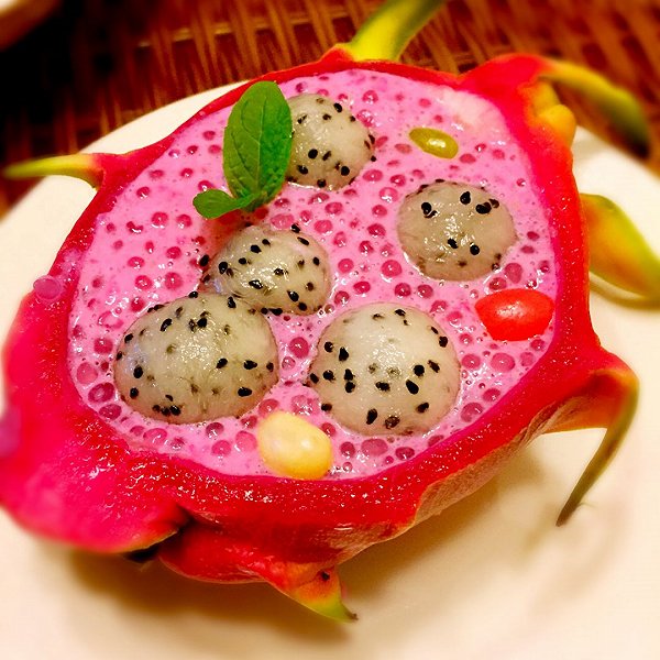 乌龙素的火龙果西米盅做法的学习成果照