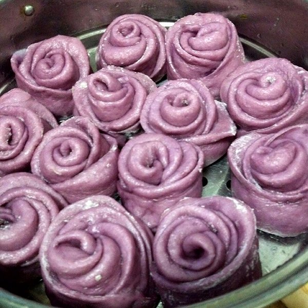 金苹果乐园的玫瑰紫薯馒头做法的学习成果照