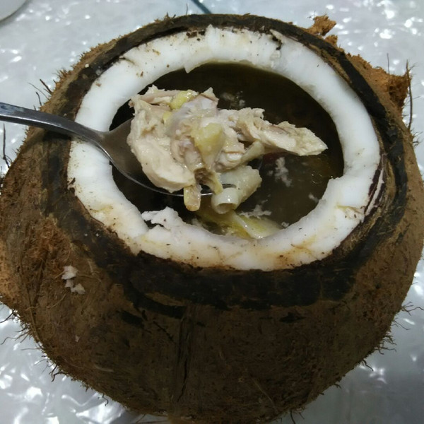千月夏的椰子煲鸡汤做法的学习成果照