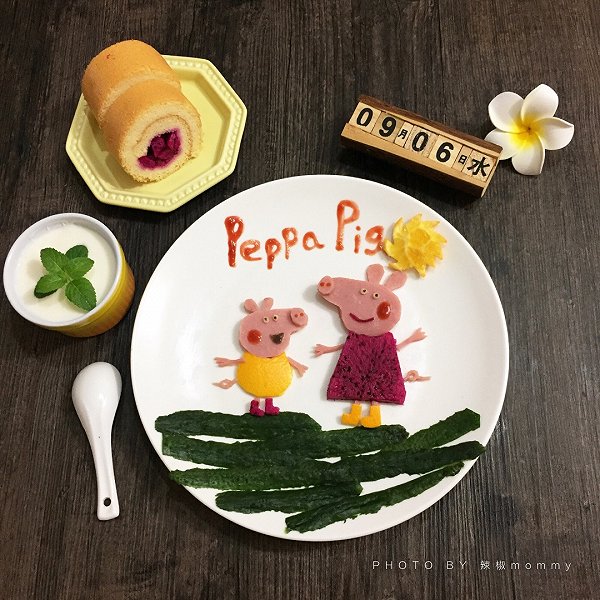 辣椒Mommy的最近的早餐-小猪佩奇做法的学习