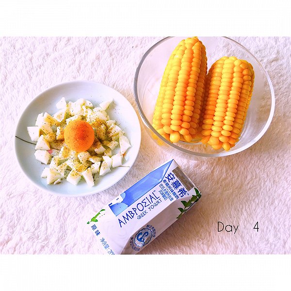 我家喵很小只的玉米+白煮蛋做法的学习成果照