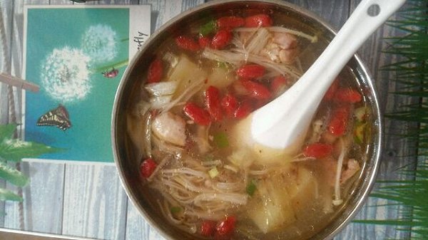 暮雪57的金针菇鸡汤做法的学习成果照